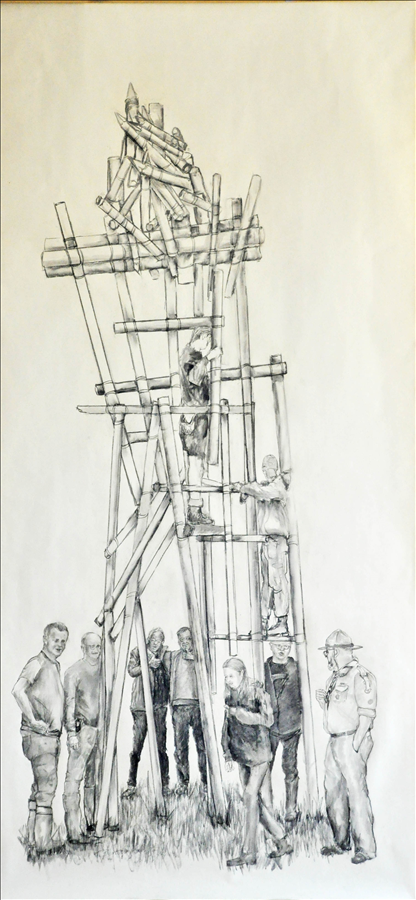 De kamp en hout toren