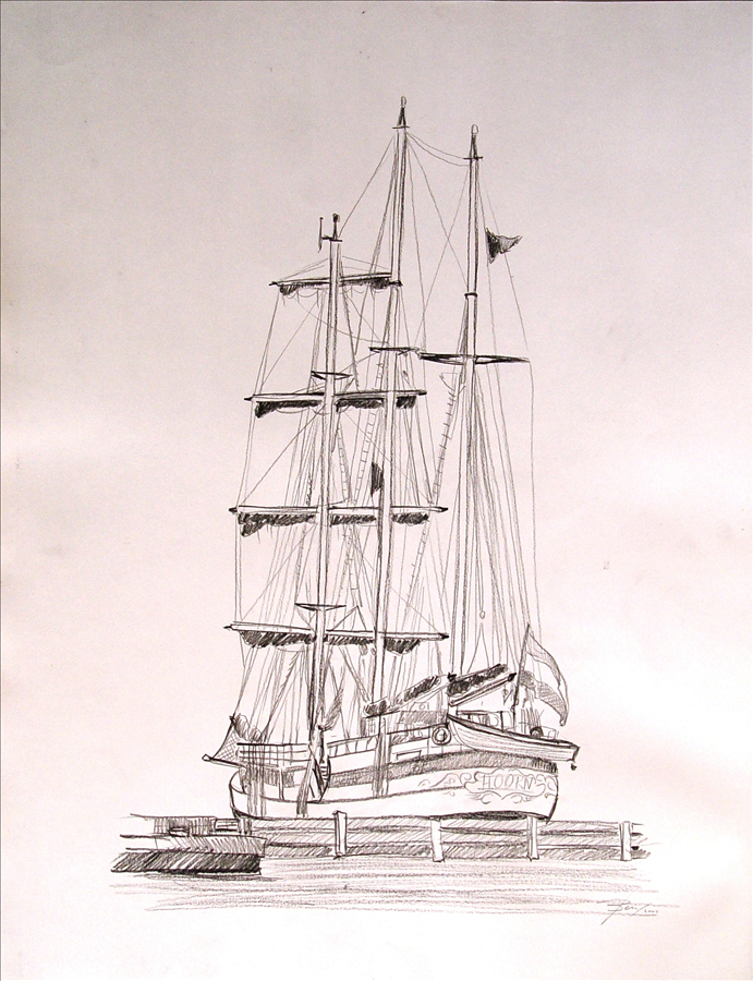 The three-masted ship